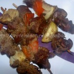 Brochettes d'abats (coeur de veau, rognons et foie)