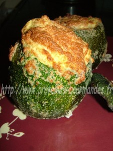 soufflé de courgettes rondes au jambon