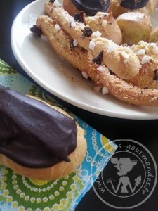 Eclairs, choux à la crème et chouquette's finger